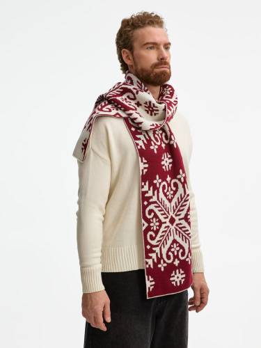 Шарф Wintertude L, красный с белым фото 7 Шарф Wintertude L, красный с белым фото 7