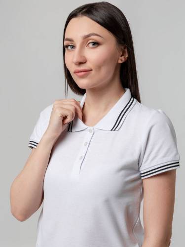 Рубашка поло женская Virma Stripes Lady, белая фото 10