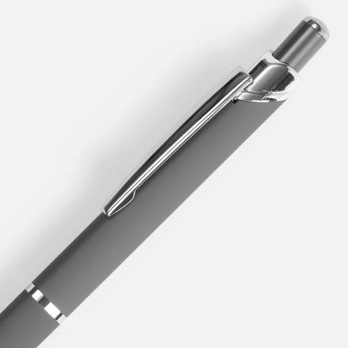 Ручка шариковая Chromos Soft Touch, серая фото 4