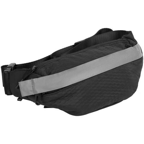 Поясная сумка tagBag со светоотражающим элементом, черная фото 2