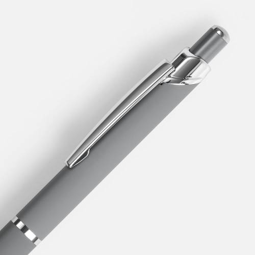 Ручка шариковая Chromos Soft Touch, серая фото 4