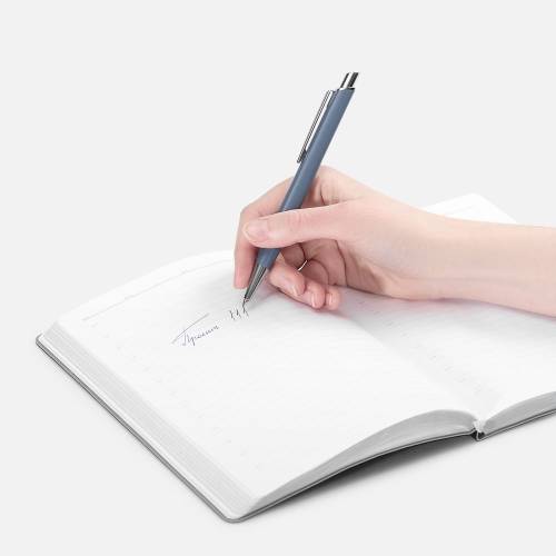 Ручка шариковая Konvent, матовая, серо-синяя фото 5