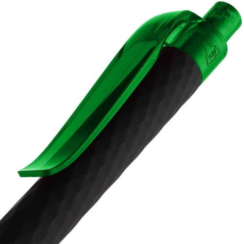 Ручка шариковая Prodir QS01 PRT-P Soft Touch, черная с зеленым фото 6