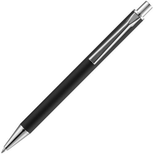 Ручка шариковая Lobby Soft Touch Chrome, черная фото 3