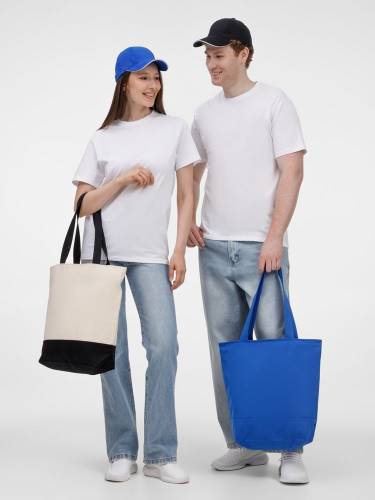 Бейсболка Canopy, черная с белым кантом фото 11