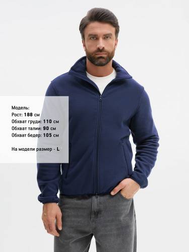 Куртка флисовая унисекс Ben Mac, темно-синяя фото 6