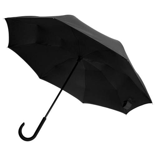 Зонт наоборот Style, трость, черный фото 3