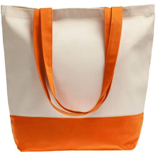Холщовая сумка Shopaholic, оранжевая фото 3
