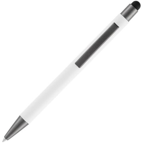 Ручка шариковая Atento Soft Touch со стилусом, белая фото 4