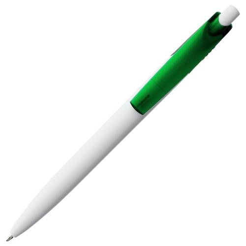 Ручка шариковая Bento, белая с зеленым фото 4