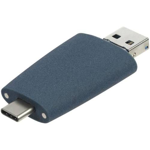 Флешка Pebble Universal, USB 3.0, серо-синяя, 32 Гб фото 7