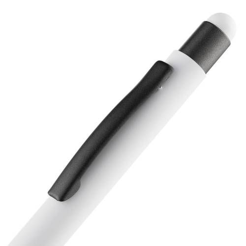 Ручка шариковая Digit Soft Touch со стилусом, белая фото 6