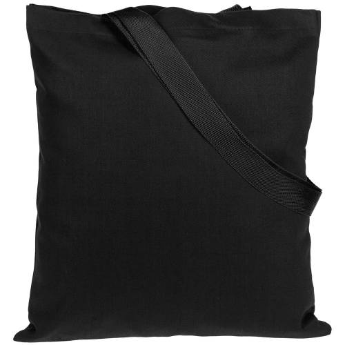 Холщовая сумка BrighTone, черная с черными ручками фото 3