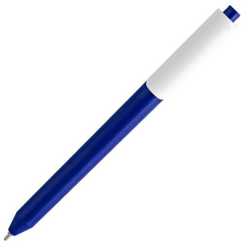 Ручка шариковая Pigra P03 Mat, темно-синяя с белым фото 3