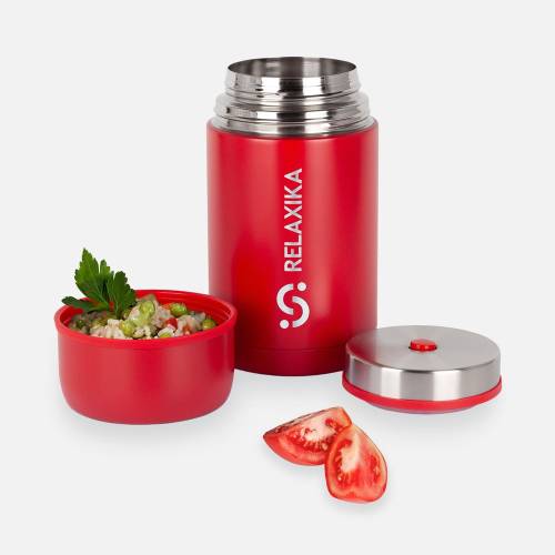 Термос для еды Relaxika 1000, красный фото 7