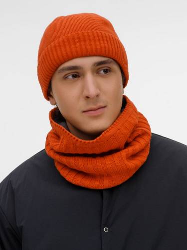 Шапка ComFleece, темно-оранжевая (кирпичная) фото 8