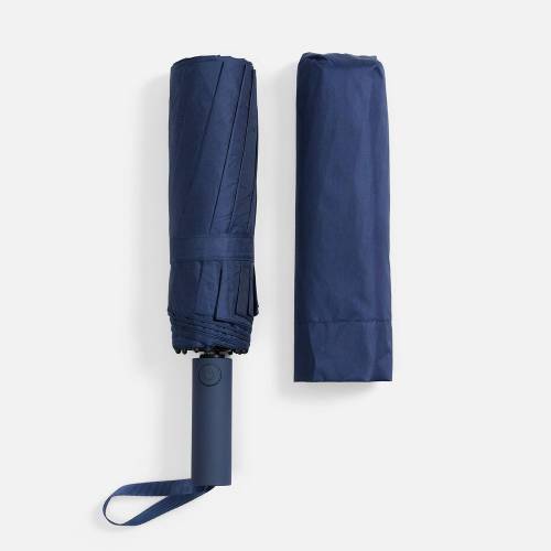 Зонт складной с УФ-защитой Ribstar, темно-синий фото 5