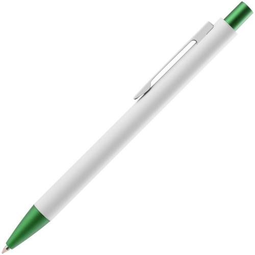 Ручка шариковая Chromatic White, белая с зеленым фото 3