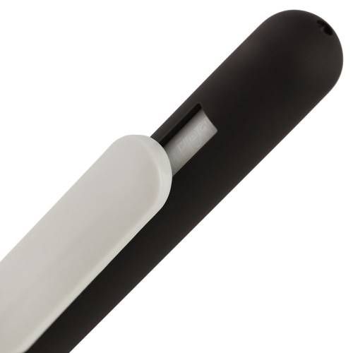 Ручка шариковая Swiper Soft Touch, черная с белым фото 5