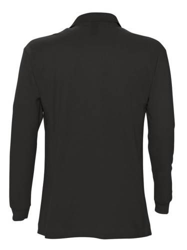 Рубашка поло мужская с длинным рукавом Star 170, черная фото 3