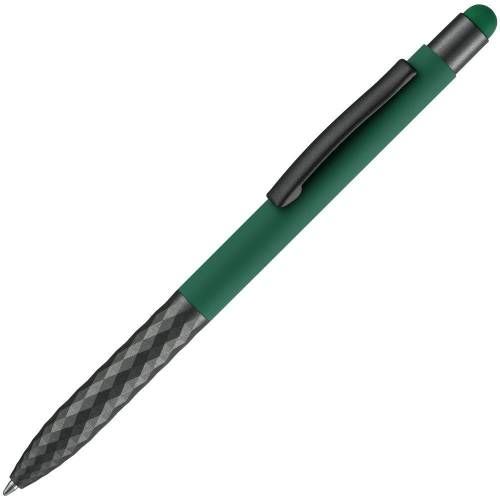 Ручка шариковая Digit Soft Touch со стилусом, зеленая фото 2