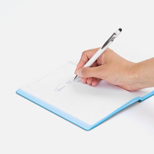 Ручка шариковая Pointer Soft Touch со стилусом, белая фото 5