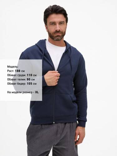 Толстовка унисекс Stone, темно-синяя фото 6