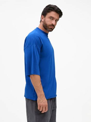 Футболка унисекс оверсайз T1, синяя фото 4