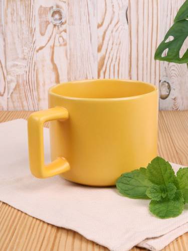 Чашка Jumbo в коробке матовая, желтая фото 5