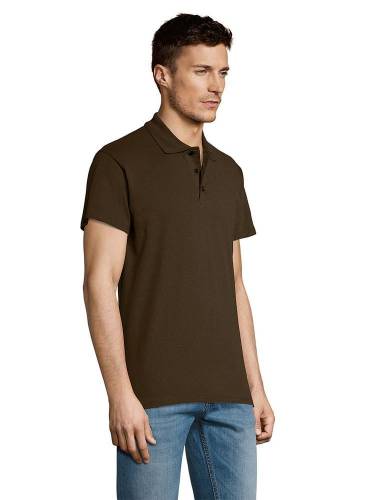 Рубашка поло мужская Summer 170, темно-коричневая (шоколад) фото 7