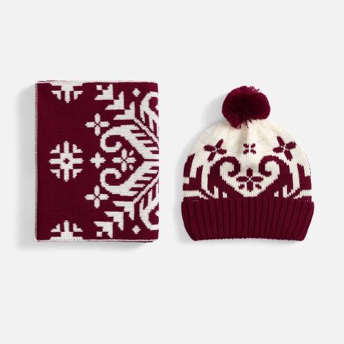 Шапка Wintertude, красная с белым фото 4