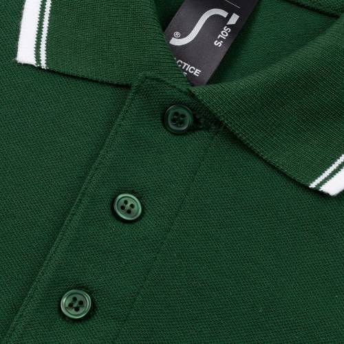 Рубашка поло мужская с контрастной отделкой Practice 270, зеленый/белый фото 4