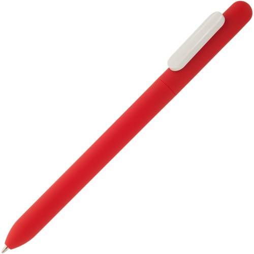Ручка шариковая Swiper Soft Touch, красная с белым фото 2