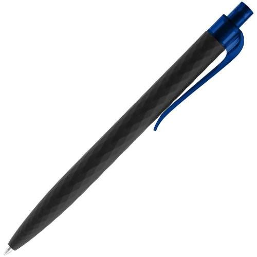 Ручка шариковая Prodir QS01 PRT-P Soft Touch, черная с синим фото 4