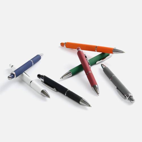 Ручка шариковая Chromos Soft Touch, серая фото 6