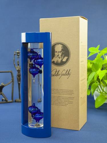 Термометр «Галилео» в деревянном корпусе, синий фото 10