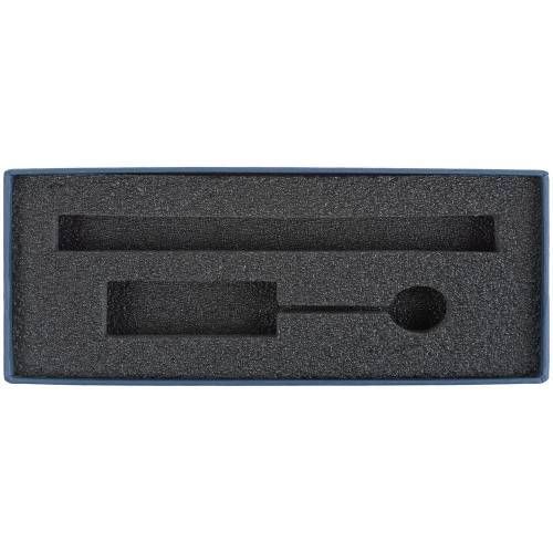 Коробка Notes с ложементом для ручки и флешки, синяя фото 5