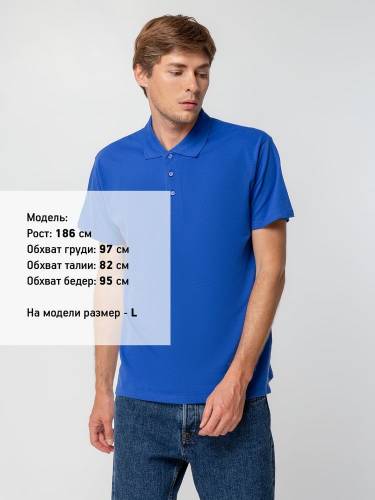 Рубашка поло мужская Spring 210, ярко-синяя (royal) фото 5