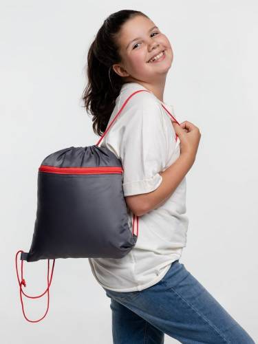 Детский рюкзак Novice, серый с красным фото 7