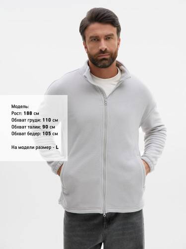 Куртка флисовая унисекс Nebo, светло-серая фото 7
