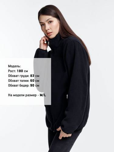 Куртка флисовая унисекс Nesse, черная фото 7
