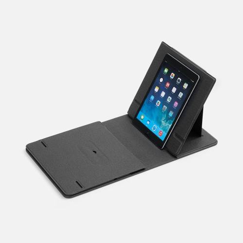 Складной стол для ноутбука с беспроводной зарядкой Kickstand Table, серый фото 9