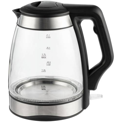 Электрический чайник Lumimore, стеклянный, серебристо-черный фото 2