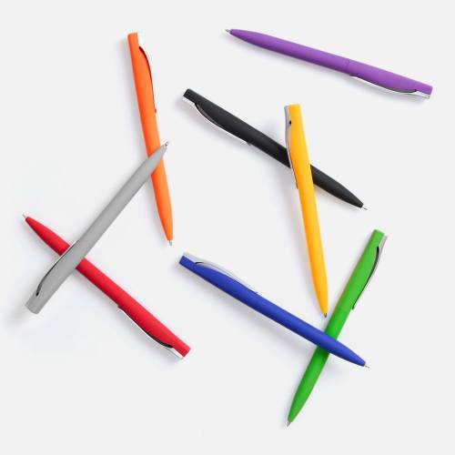 Ручка шариковая Pin Soft Touch, ver. 2, синяя фото 5