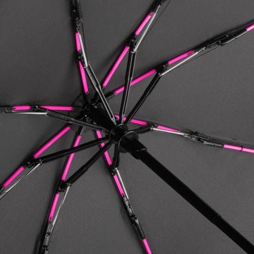 Зонт складной AOC Mini с цветными спицами, розовый фото 5