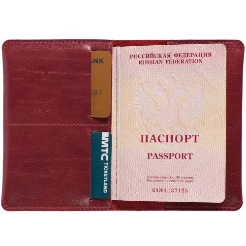 Обложка для паспорта Apache, ver.2, темно-красная фото 6