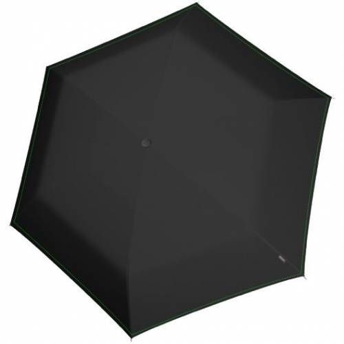 Складной зонт U.200, черный с неоновой петлей фото 3