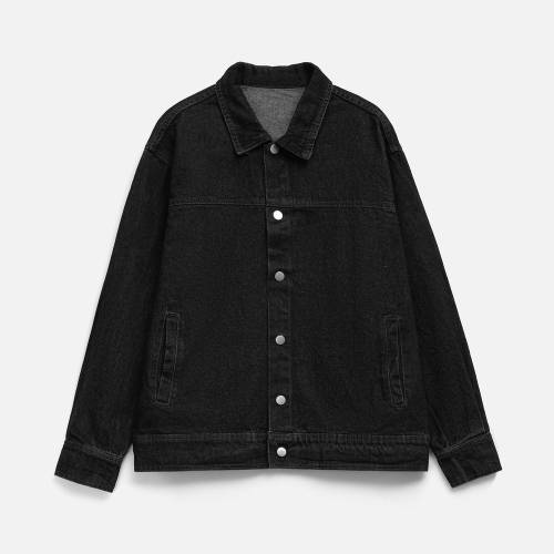 Куртка джинсовая O1, черная фото 2