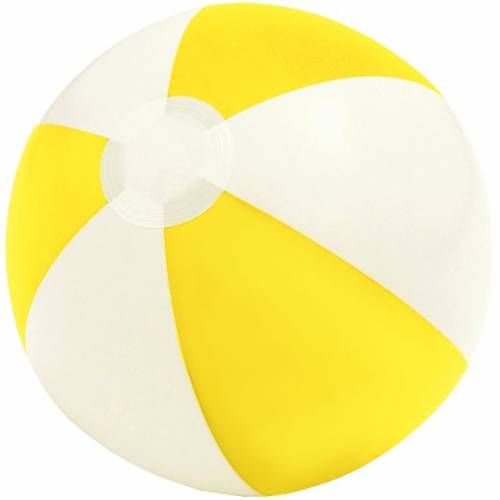 Надувной пляжный мяч Cruise, желтый с белым фото 2