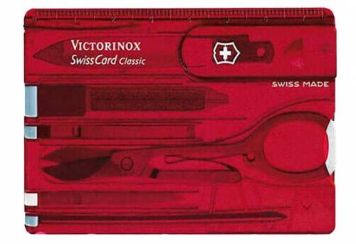 Набор инструментов SwissCard, полупрозрачный красный фото 2